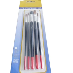 High Quality 5 Pieces Art Painting Brushes Professional Chinese Manufacturer Nylon Hair Material brush set