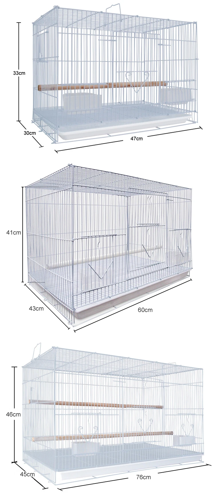 Factory Sale Safety Nontoxic Pet Bird Viewing Cage Galvanized Parrot