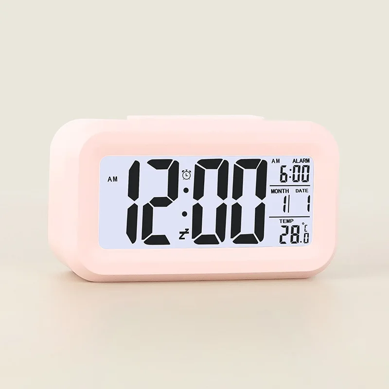 LCD Smart Clock Electronic Student Desktop Clock Mute Glow-in-the-dark Kids Wake up Alarm Clock