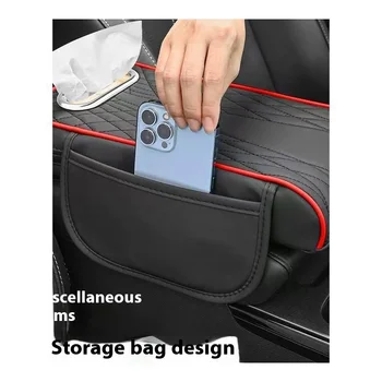 2025 New Universal Leather Luxury Soft Comfortable Memory Foam Car Armrest Box Mat Front Storage Box With Tissue Box