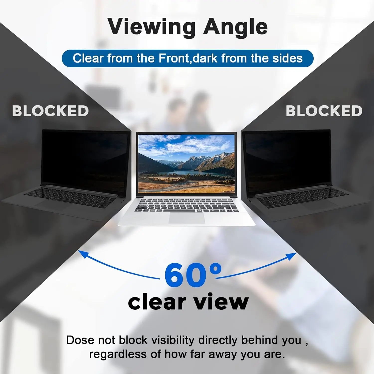 24 Inch Computer Privacy Screen Protector for Aspect Ratio 16:9 Removable Privacy Shield Anti-shock Anti-glare Anti-fingerprint