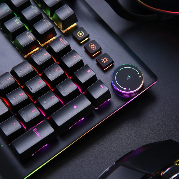 New Design 18-Mode RGB Light 4-Side Illuminated 104 Keys Gaming Mechanical Keyboard