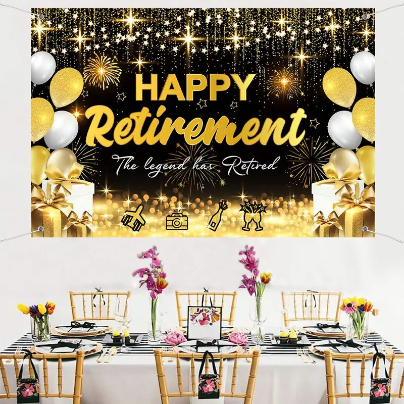 Retirement Program Sample Backdrop Happy Retirement Backdrop - Perfect Party Decorations
