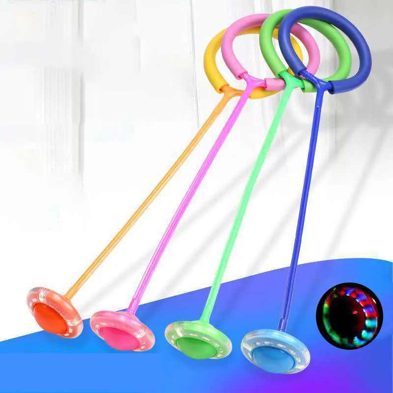 Adult Child LED Flash Ring Jump Dance Skip Ball Ankle Sports Funny Luminous Toy 