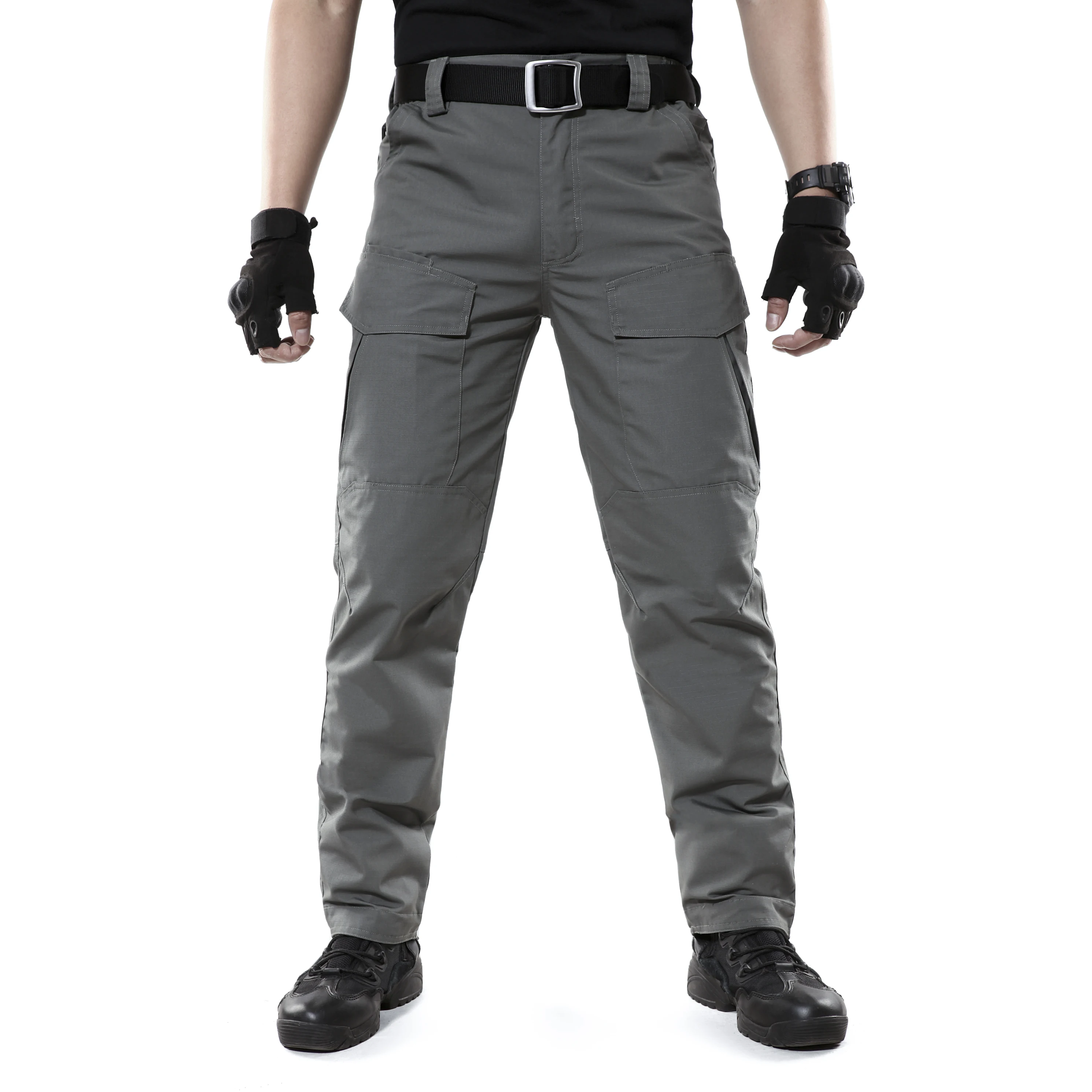Men's Rib Stop Fans Tactical Pants Combat Hiking Hunting Multi Pockets