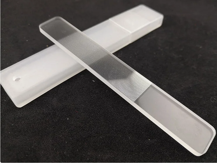 Custom Logo Printed Nano Polishing Nail Transparent Pink Black Crystal