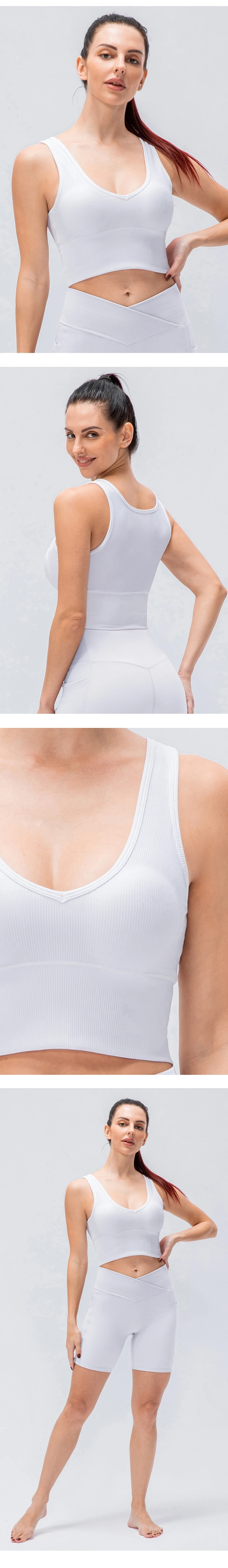 Wholesale New Women Design Running Fitness Breathable Tight Chaleco Deportivo De Yoga Sports Top Camisole Vest Clothes details