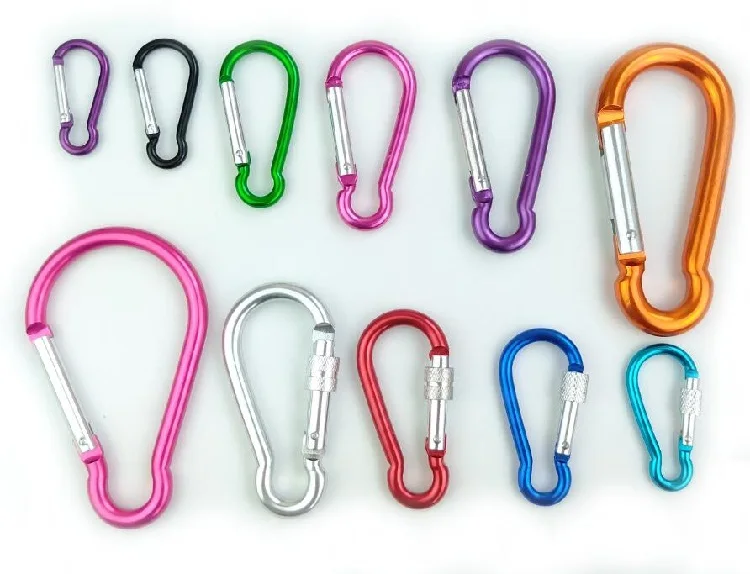 Colorful Geometric Triangle Shaped Stock Clip Key Chain Carabiner