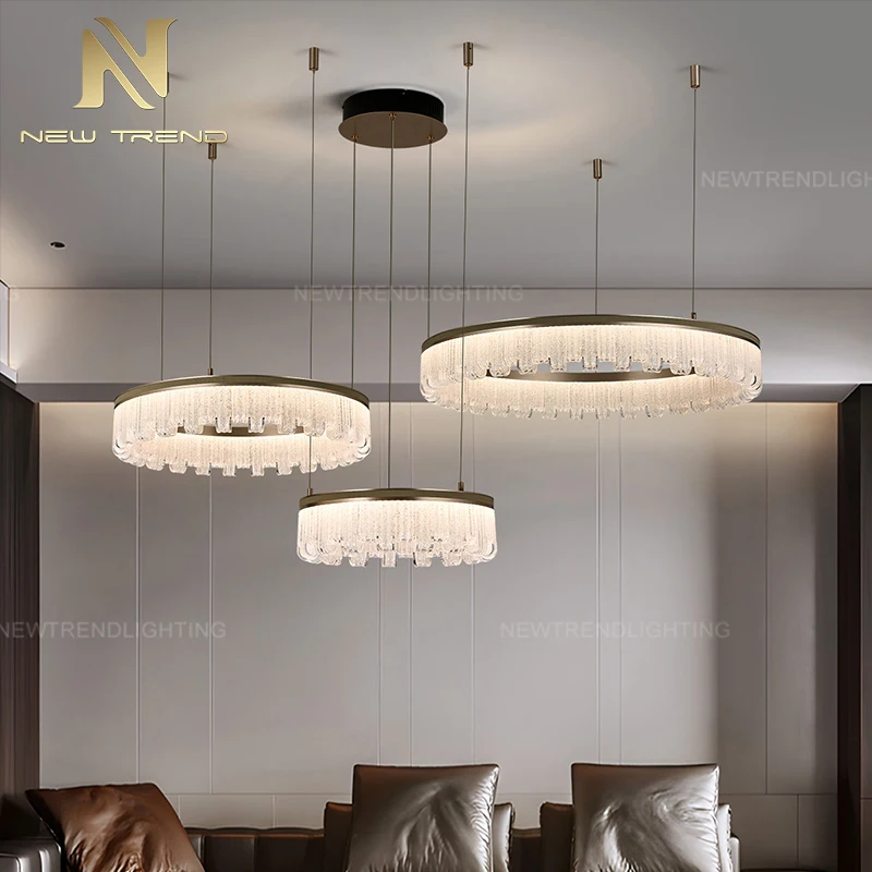 LC9850 Modern Style Indoor Decoration Pendant Light Living Dining Room Restaurant Acrylic LED Ring Chandelier