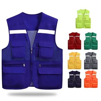 multi pocket vest Fisherman Vest Waistcoat For fishing Hiking Journalist Photography Camping Safety Vest