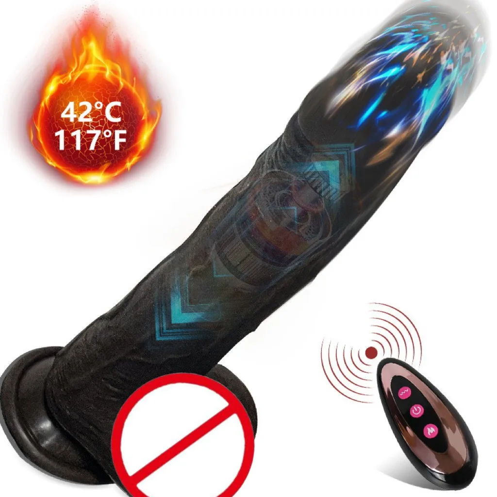 10 Vibrating Liquid Silicone Realistic Heating Thrust  Dildo Vibrator 3-Stretching Remote Control Female Sex Toy Video