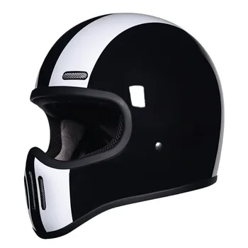 Hot Selling Retro Full Face Fiberglass AD Motorcycle Helmets XL Size with Flip Visor Safety Protection for Road Racing