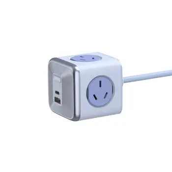 Vertical Cube Mountable Power Outlet Extender power cube socket with 1 USB & 1 Type-C 20W Ports for Easy Mounting