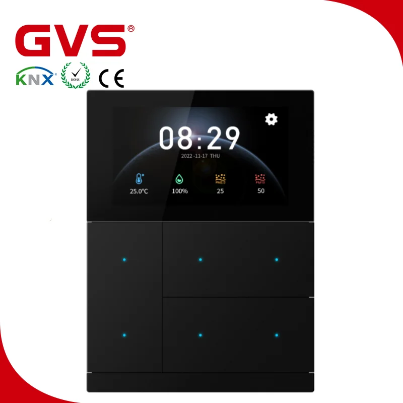 Factory Price GVS KNX EIB Smart Home Building Automation System Metal Plastic Black White Sliver Touch Pad Keypad GVS Waltz KNX