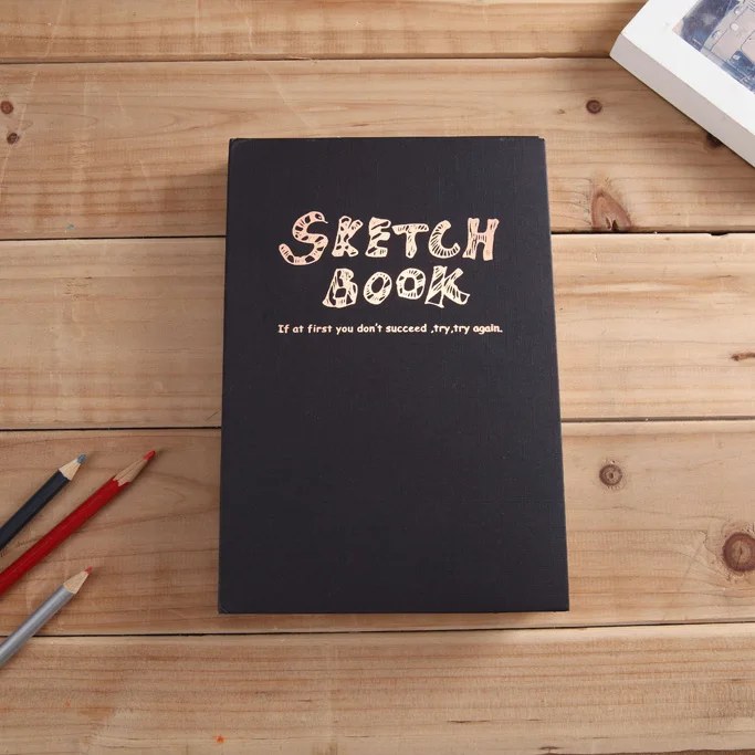 rustic bound sketch books, open flat