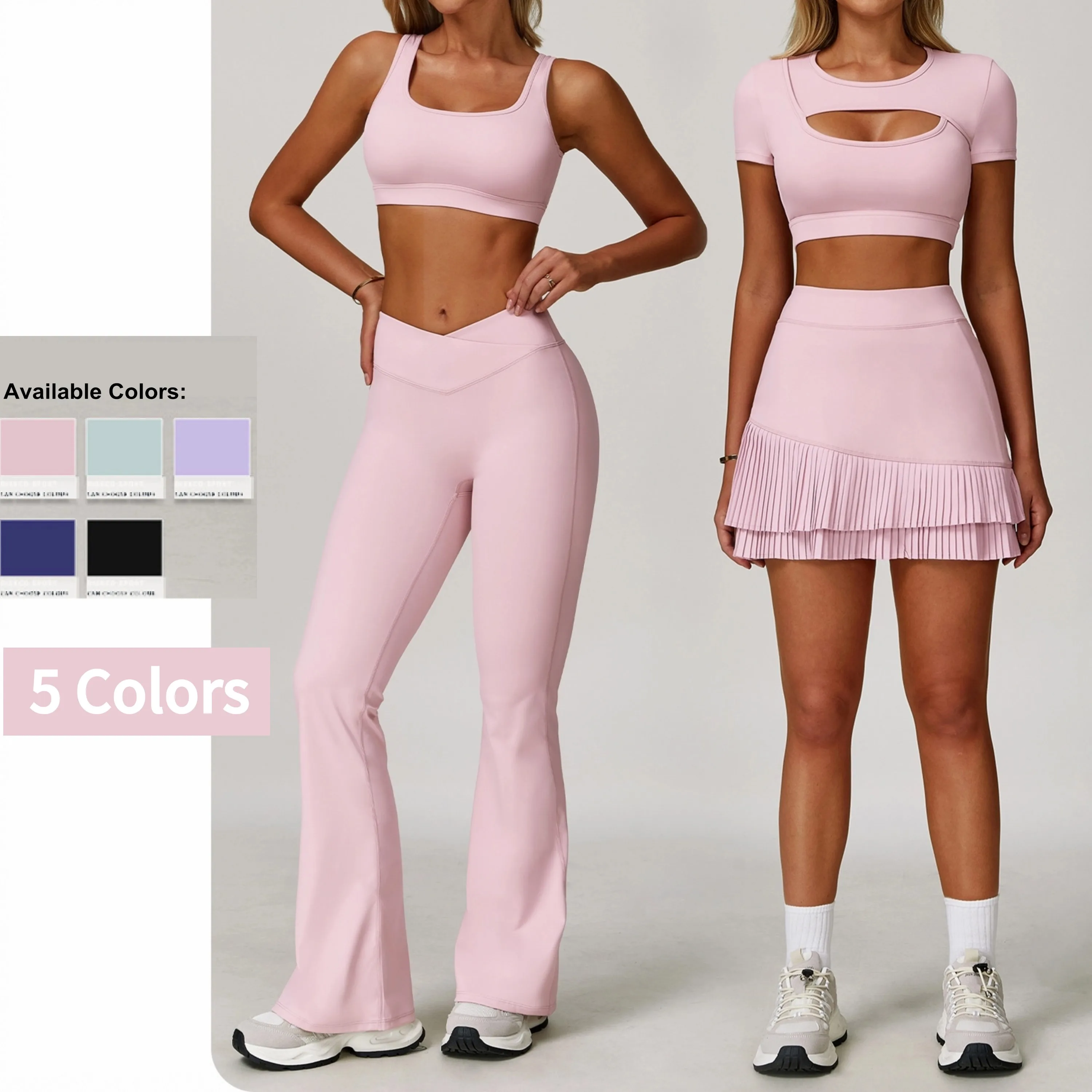 Wholesale Custom Sport Yoga Set Gym Sportswear Workout Clothing Woman Fitness Clothing Active Wear Set