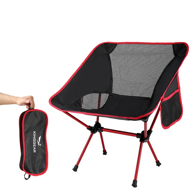 RTS Custom Portable Lightweight 120kgs Folding Foldable Aluminum 7075 Moon Camping Chair  for Hiking