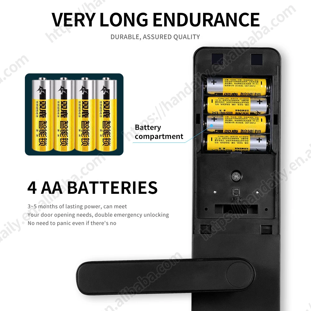 Factory Price Handle Tuya WiFi Fingerprint Digital Password Rfid Lock App Smart Door Lock for Wooden Door Apartment Home Room Z4