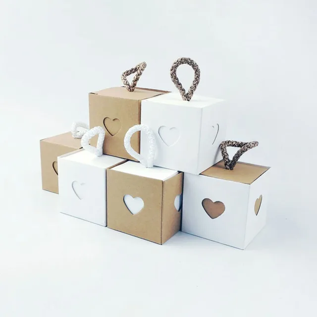 Heart to Heart Retro Kraft Paper Box Set Candy Packaging Wedding Candy Box Spot