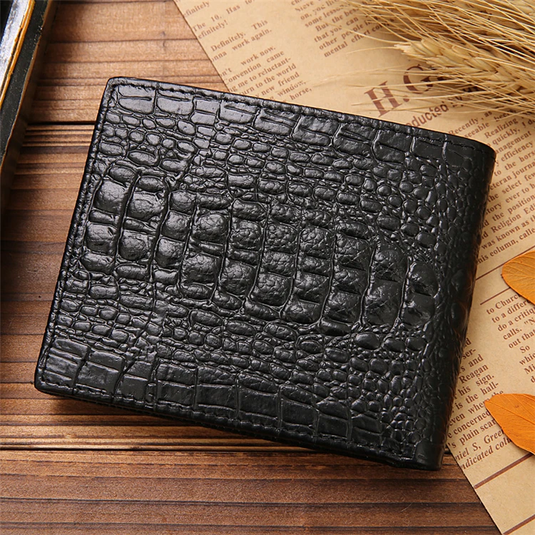 Source 2023 small luxury rfid blocking bifold genuine leather