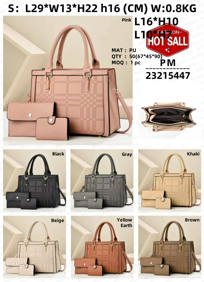 Large Capacity Fashionable Women's Tote Handbag PU Material with Zipper Closure Sac  Mai aperçu 2