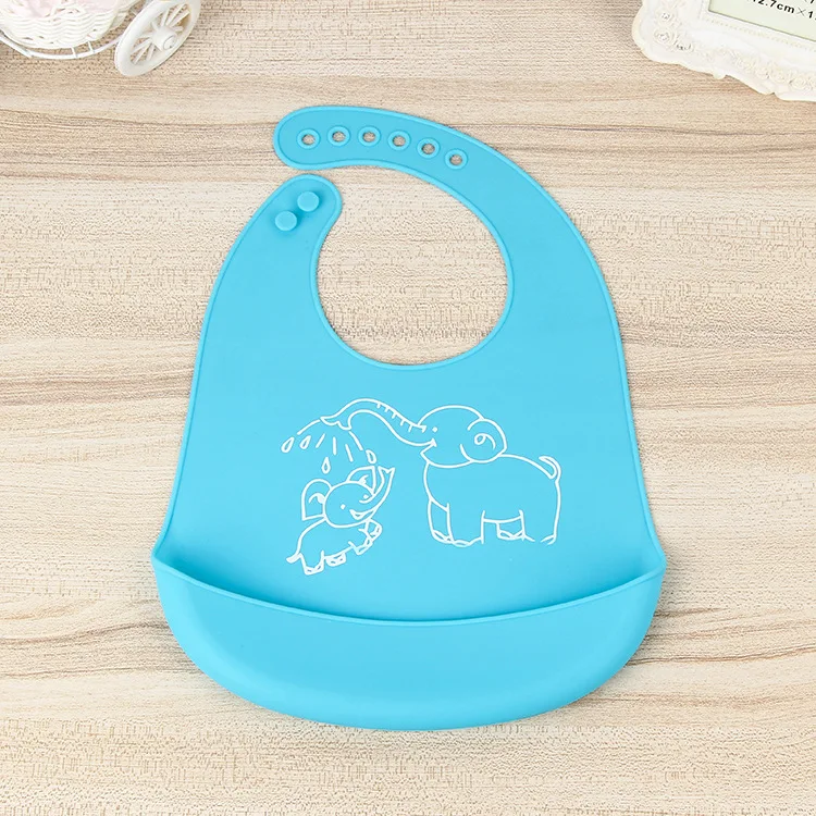 Новый дизайн Регулируемые моющиеся силиконовые детские нагрудники для ребенка время еды