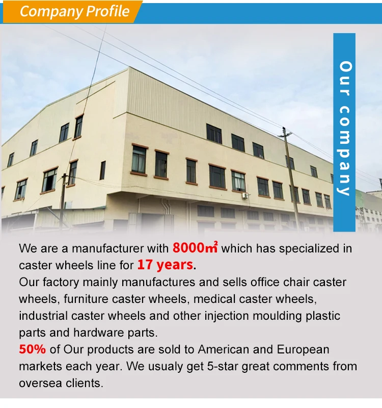 Modern Design Adjustable 40mm 1.5 Inch Plastic Bed Frame Swivel Wheel Caster 8*35mm Metal Shaft Silent Furniture Moving Wheels