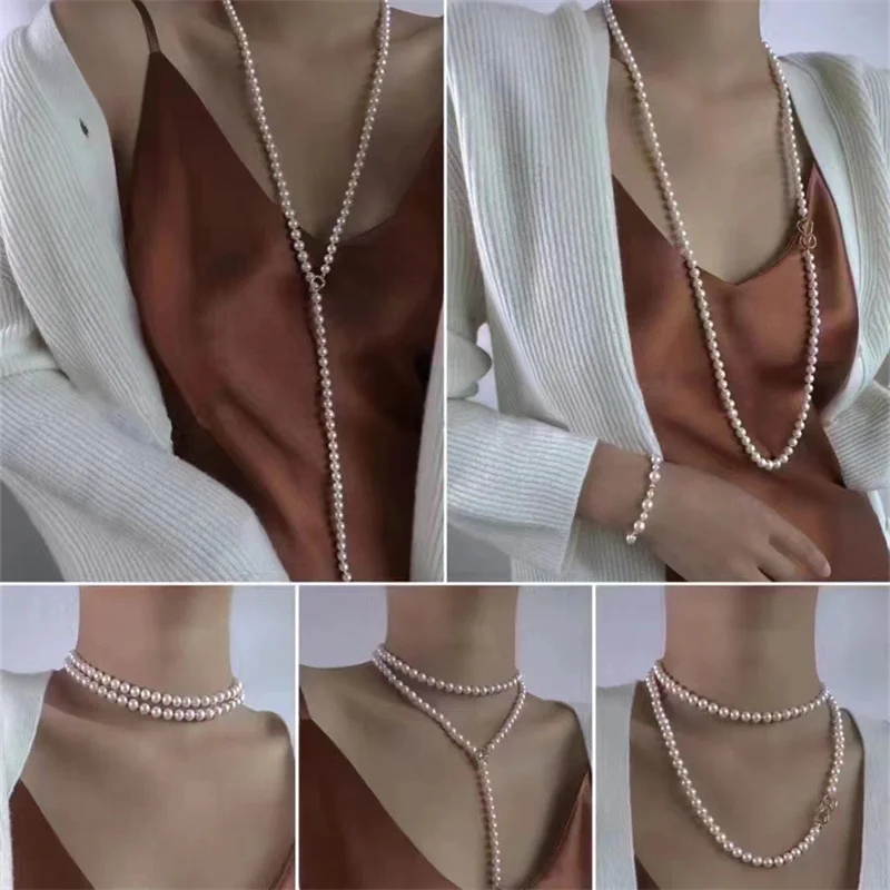Zhuji China Natural 8mm Round Pearl Strand Length Factory Price 5A Fresh Water Pearl Strand for Women Necklace