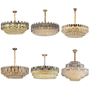 Custom K9 Crystal Lamp for Modern Luxury Atmospheric Ceiling Light for Restaurant Villa Living Room with Adjustable Height