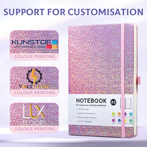 Wholesale Foreign Trade Exclusive Full Sky Star Binding Notebook PU Leather Cover Business Office Notebook Elastic Band