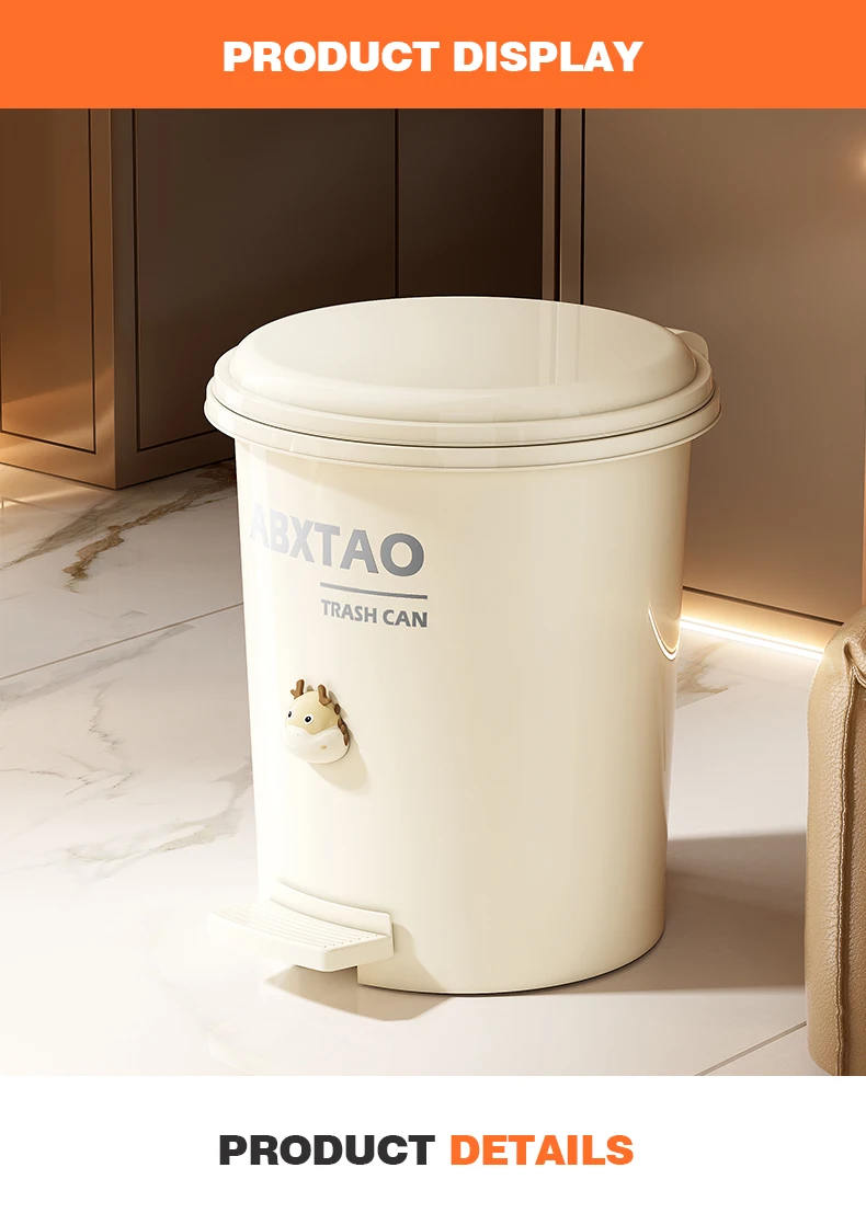 Wannuo 7/9/12L Plastic Dustbin Plastic Pedal Bin Fashion Household Waste Bins Bathroom Trash Can supplier