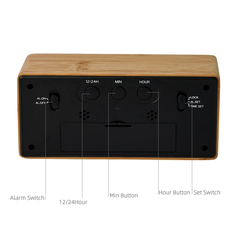 Solid Wood Hot Selling Explosive Products Electronic Clock Wood Alarm Clock Fashion Electronic Smart Clock