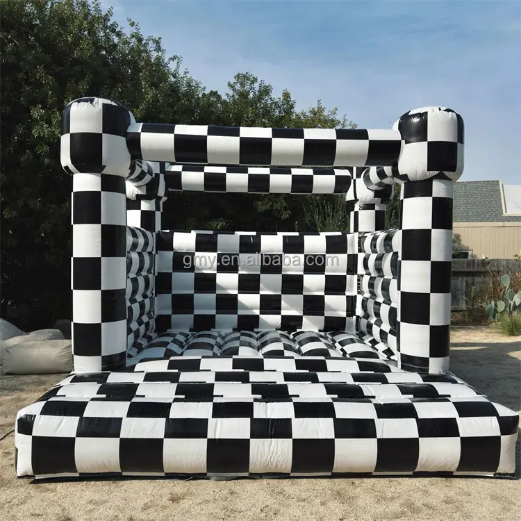 10x10 inflatable bouncy castle checkered bouncer commerical bounce house