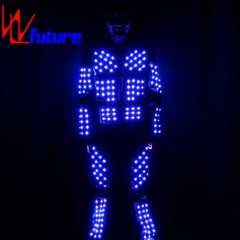 LED Robot Costume LED Tron Costume Glow in the Dark Dresses Performance Wear Electronic Dance Music Mens Clothes DJ Costumes