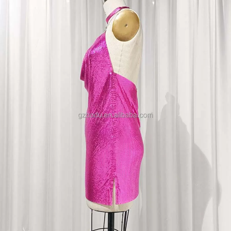 strapless open back dress Poster Girl 'Calypso' Chainmail Mini – MZ.RENTING