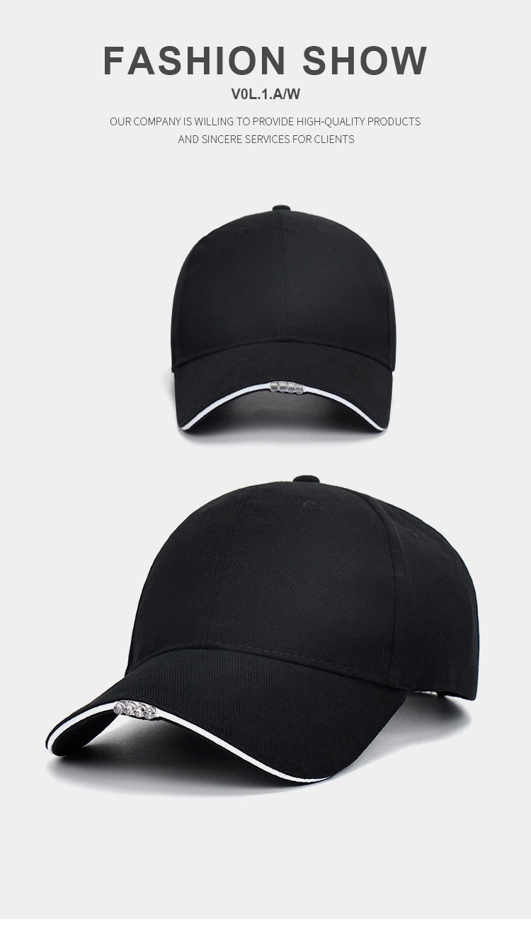 Led Baseball Cap,Light Brim Cap With 