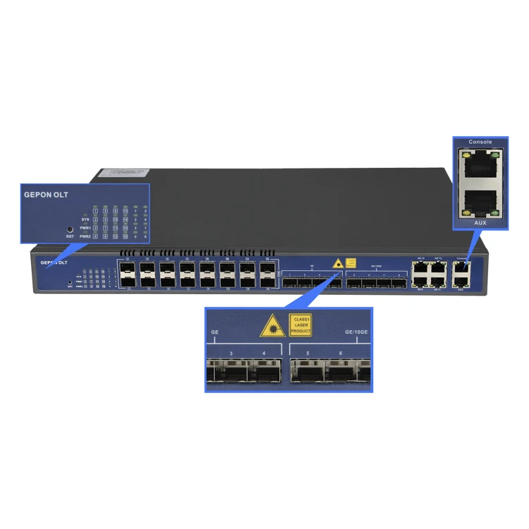 Optilink Optical Line Terminal Passive OLT 10G 16 Port FTTH Gepon Epon ONU OLT