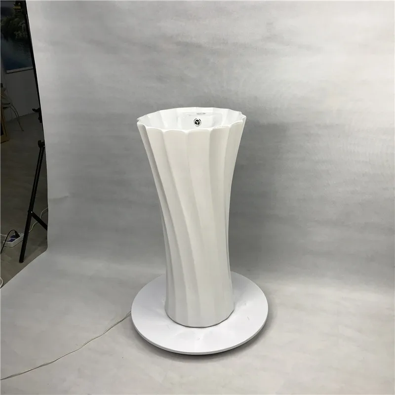 New Design Pedestal Sink Modern Hotel Sanitary Ware Bathroom Ceramic Round Hand Wash Basin Ceramic Pedestal Basin