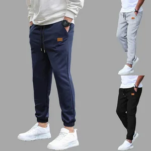 Autumn Men's Spliced Solid Color Casual Sports Loose Straight Leg Pants