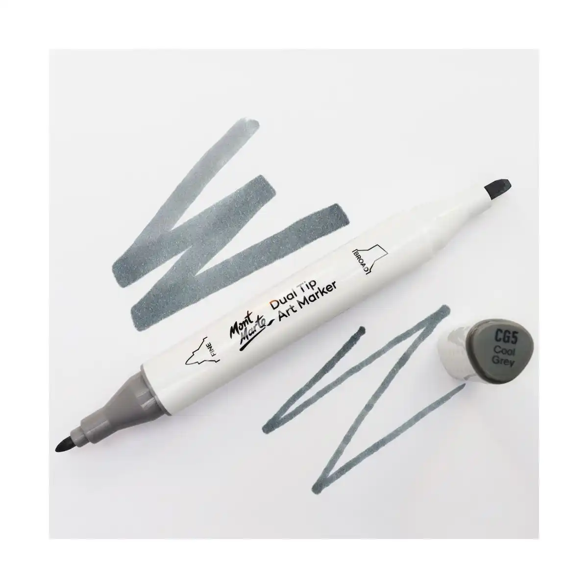 Mont Marte Premium Dual Tip Art Marker, Dark Grey GY3