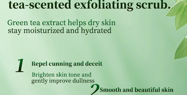 Popular Mint Matcha Green Tea Scrub Refreshing & Exfoliating Facial Body Scrub with Peppermint Oil for Smooth Skin(pic8)