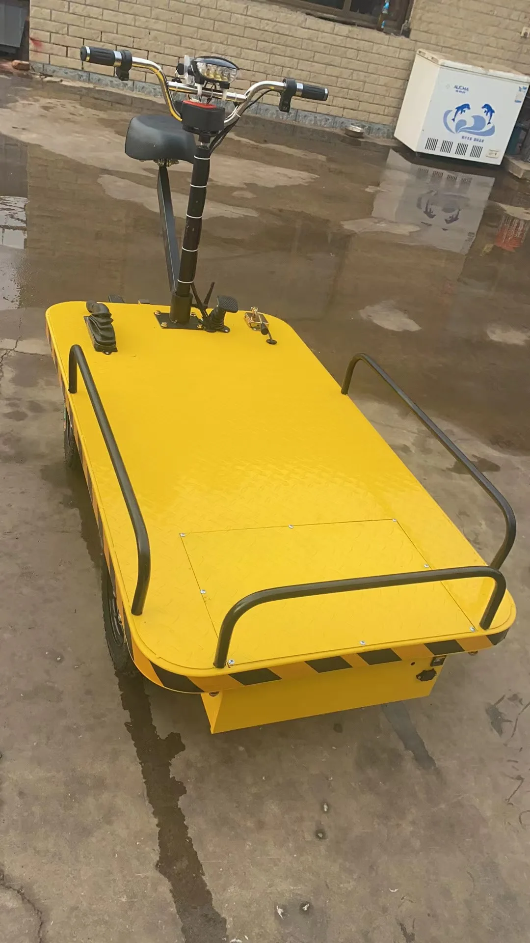 High Load Flat Car Heavy Platform Trolley Flatbed Cargo Cart Transfer Wagon for Workshop Market