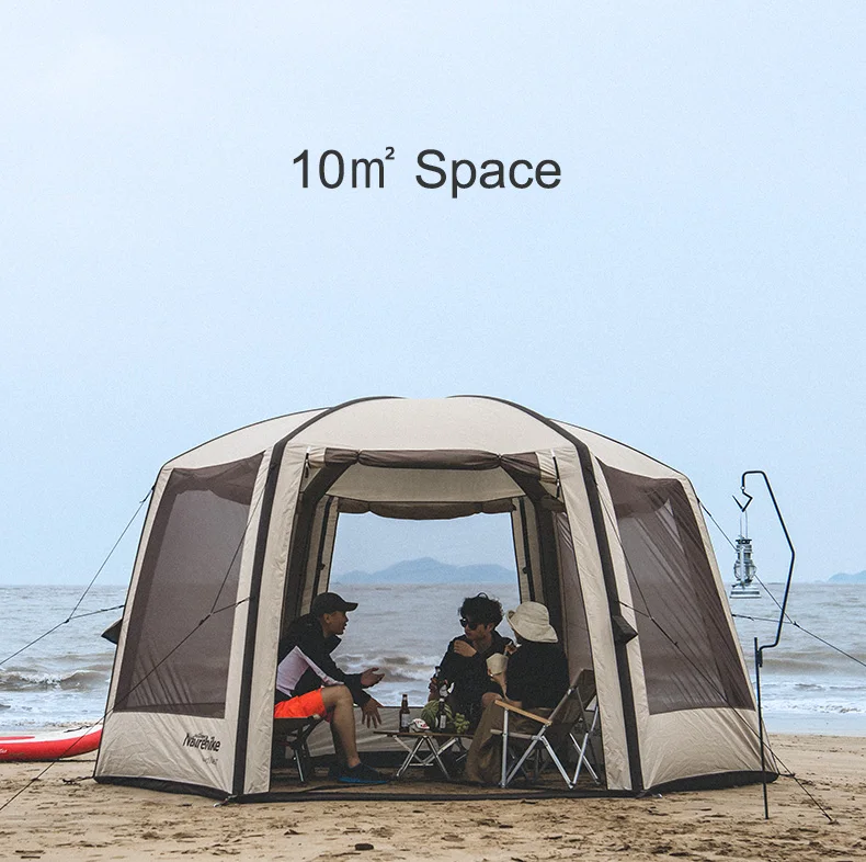 Naturehike Outdoor Glamping Hexagonal Inflatable Tent Gazebo Beach Sun ...