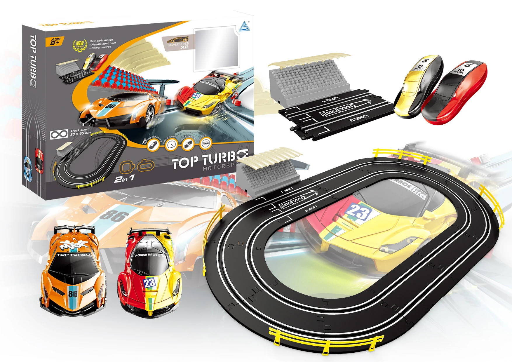 スロットカー A47-17スロットカーレースセット電気鉄道カーレース1/43トラック