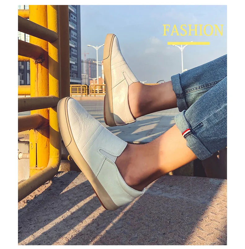 New Spring Leather Men's Casual Shoes Large Size 45 Men Shoes Outdoor Comfortable Sports Shoes Men Loafer
