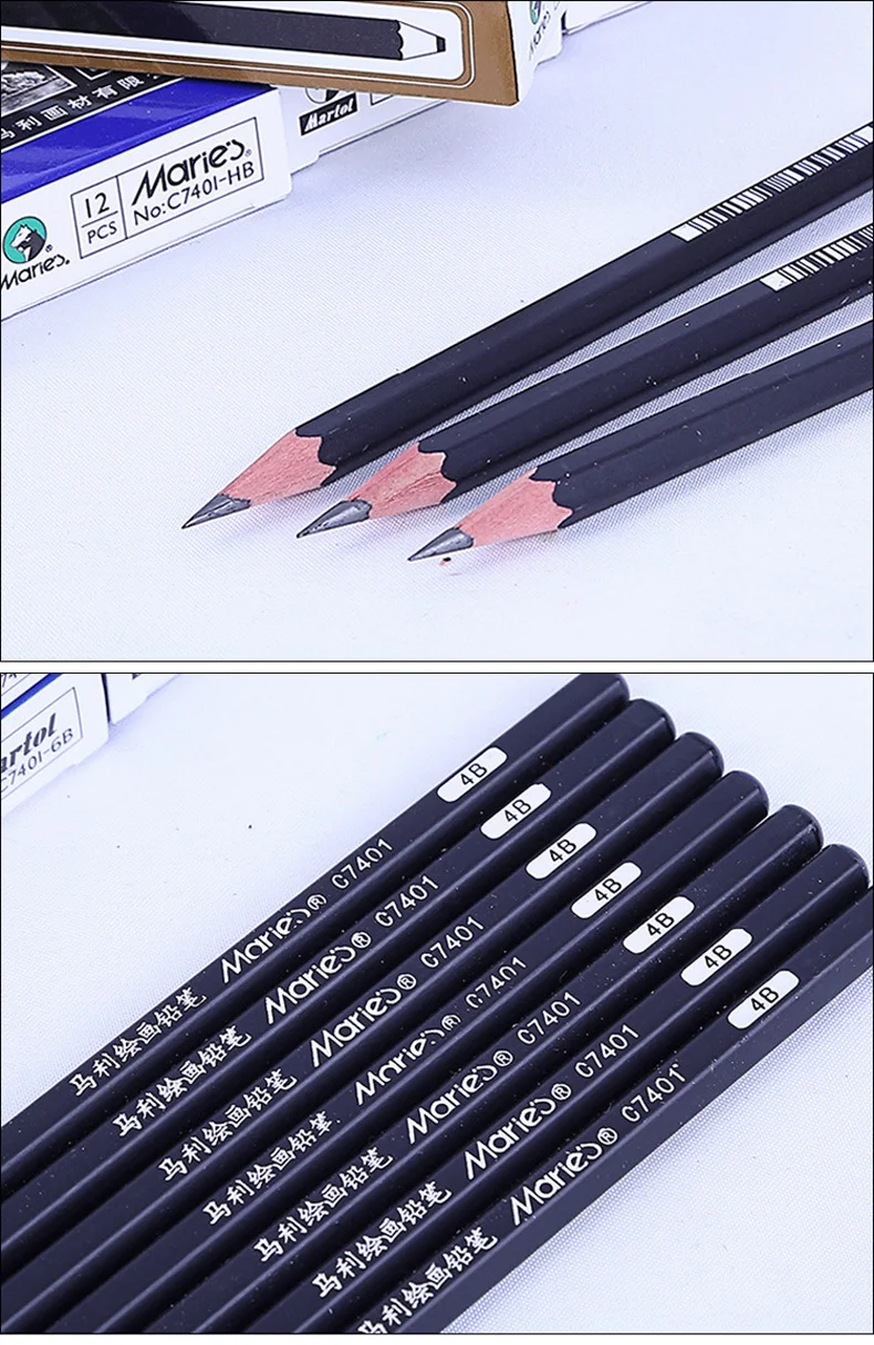 Maries Professional Sketch Pencils Drawing Hb 2h B 2b 3b 4b 5b 6b 7b 8b ...