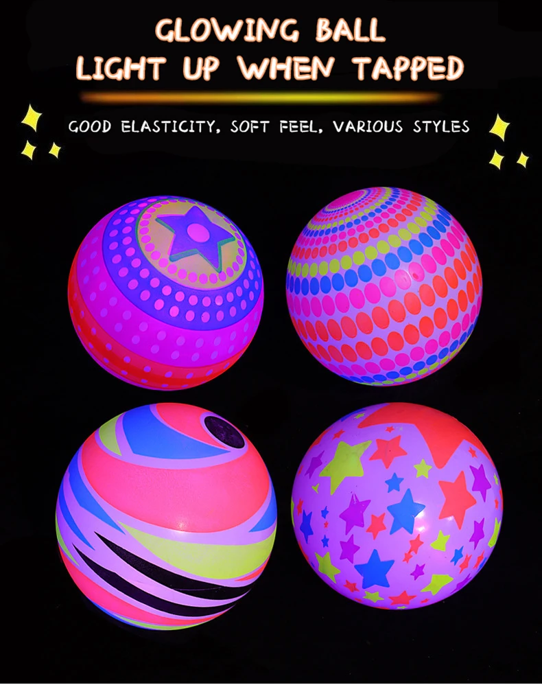 Factory Direct Sales Children Led Toy Flash Light Up Rebound Ball