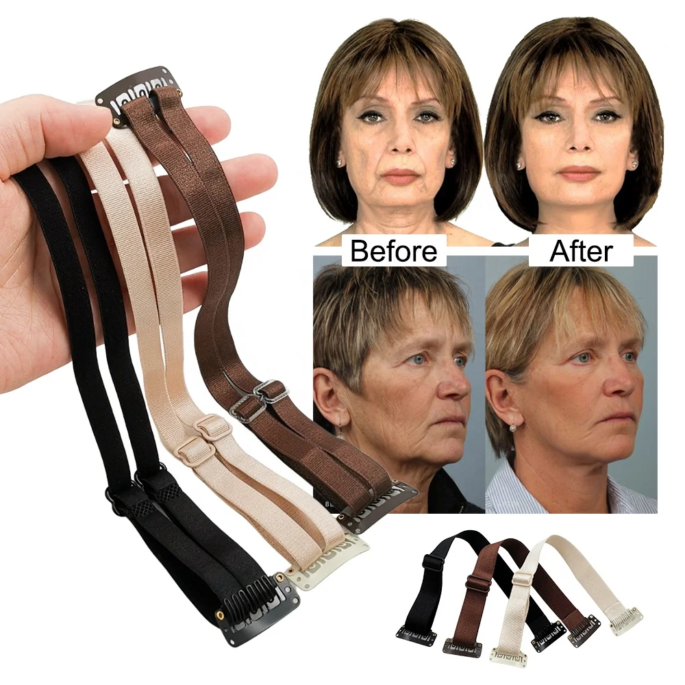 Private Label Face Lift Bands Eyes Lift Clip Stretching Strap Invisible Elastic Face Lifting Patch Bands With Clips