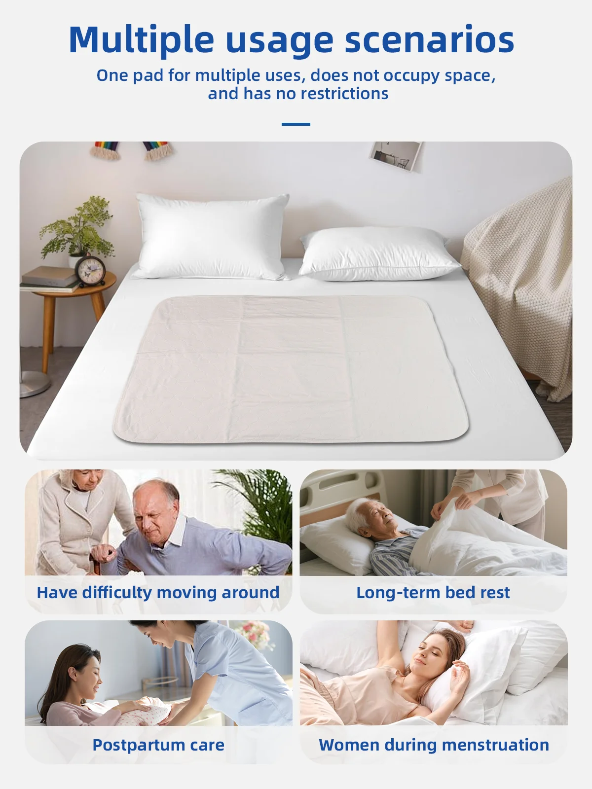 Wholesale Large Quilted Knitted Plain Waterproof Latex-Free Underpads  - product detail 5