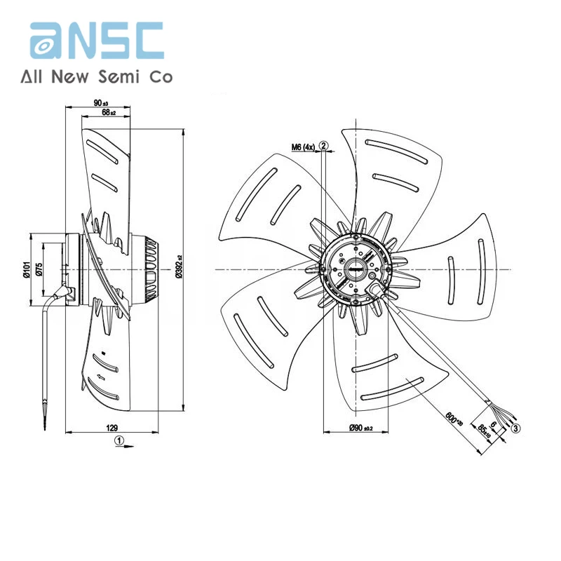 Original Axial fan S4E400-AP02-04 230V 0.73A 160W 1430RPM Refrigeration cabinet electrical control cabinet Computer fan